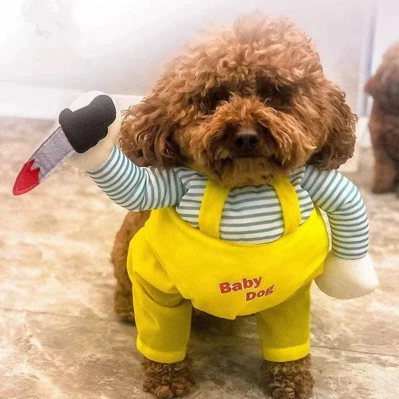 😻 Déguisement Hilarant Halloween pour Chiens & Chats – Poupée Mortelle Effrayante 🔪